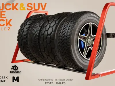 TRUCK - SUV Tire Pack Bundle 2 Low-poly 3D model