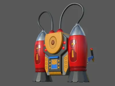 Stlized JetPack Group - 3 Pieces Low-poly 3D model
