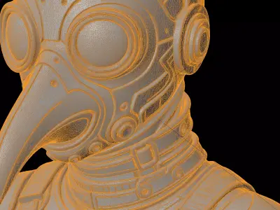 Cyber Plague Doctor Mask 3D Printable Model 3D print model
