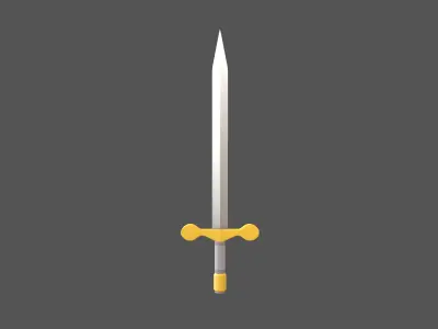 Cartoon Sword v1 001 Low-poly 3D model