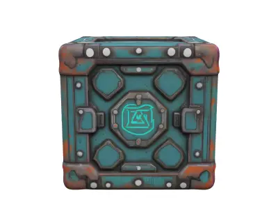 Scifi crate Stylized Highly detailed 3D model