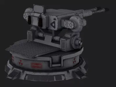 TURRET WEAPON GUN LOW POLY Low-poly 3D model