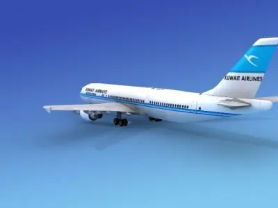 Airbus A300 Air Kuwait 3D model