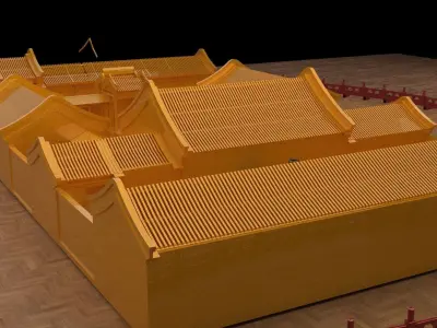 Chinese ancient courtyard  house 3D model