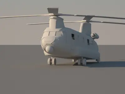 Chinook 3D model helicopter Low-poly 3D model
