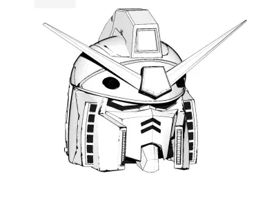 Gundam RX-78 Head 3D print model