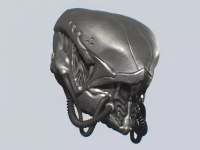 Alien helmet Low-poly 3D model