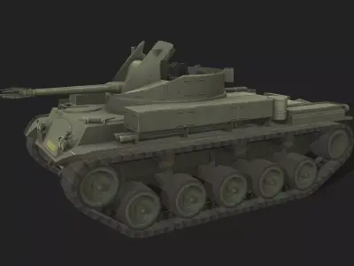 Tank M42 Low-poly 3D model