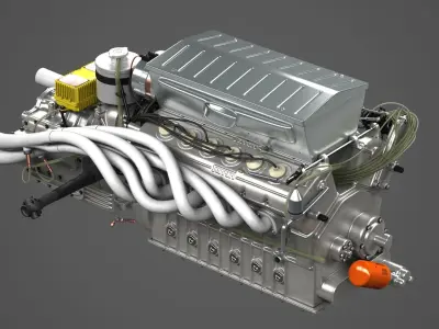 Ferrari 312P V12 Engine - 3 liter 3D model