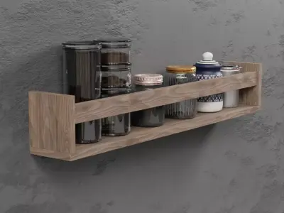 Wall Jars Shelf Free 3D model