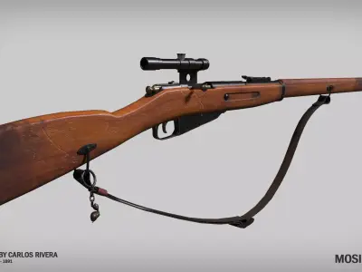Mosin-Nagant 1891 Low-poly 3D model