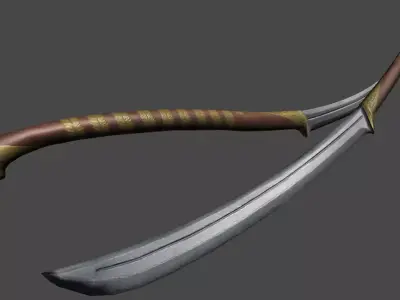 Game Ready Elven Sword Low-poly 3D model