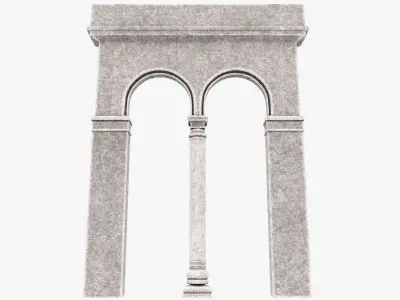 Column pair of arches Low-poly 3D model