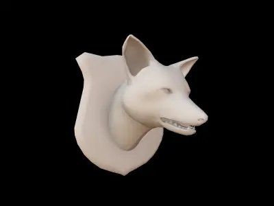Fox Head Low-poly 3D model