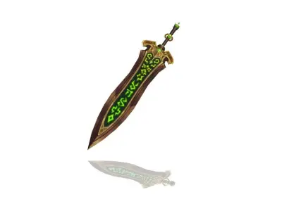 Runic Greatsword Low-poly 3D model