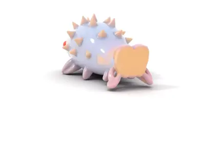 Cute Spiky Fish Toy Model Pack Low-poly 3D model