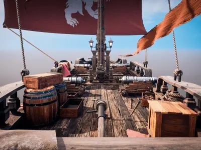 Ship Sloop AgeOfDiscoveryShipsCollection Low-poly 3D model