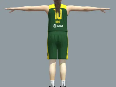T-Pose Rigged Sue Bird Seattle Storm 3D model