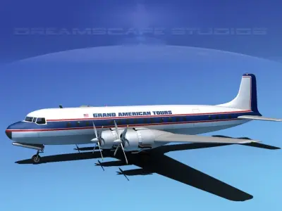 Douglas DC-7C Grand American Tours 3D model