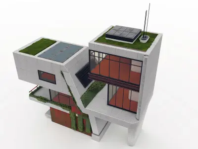 Scifi House Arc 03 Low-poly 3D model
