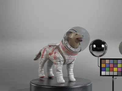Cosmo the Space Dog Low-poly 3D model