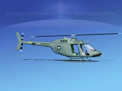 Bell OH-58B US Marines 3D model