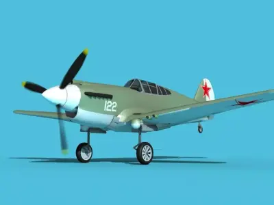 Curtiss P-40B Tomahawk V13 Soviet Union 3D model