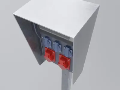 Industrial Distribution Socket Box High-Poly 3D model