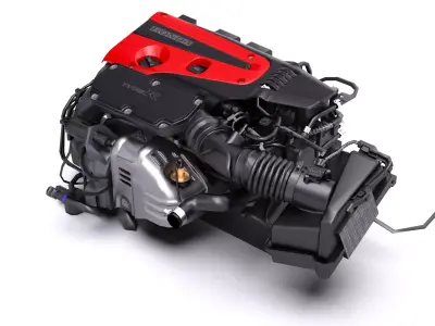Honda K20C VTEC Turbo Engine Low-poly 3D model