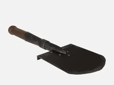 Sapper shovel Low-poly 3D model