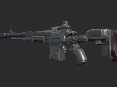 Future sci-fi weapon rifle 3D model