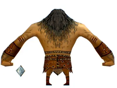 Low Poly Cartoon Creature Village Stonecutter Low-poly 3D model