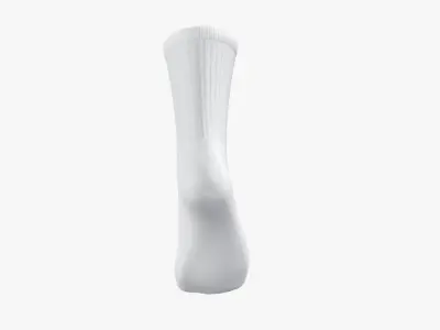 Sport Long Sock On The Foot Low-poly 3D model