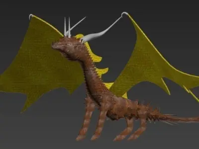 Dragon with wings 3D model