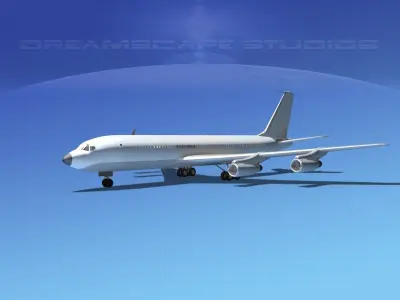 Boeing 707 Unmarked 1 3D model