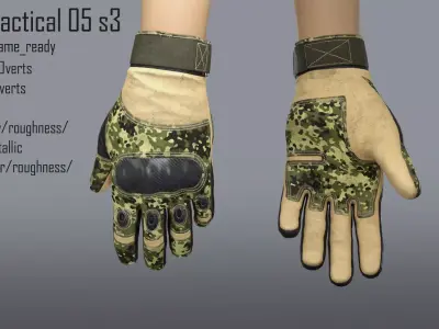 FPS hand glove tactical 05 s3 Low-poly 3D model