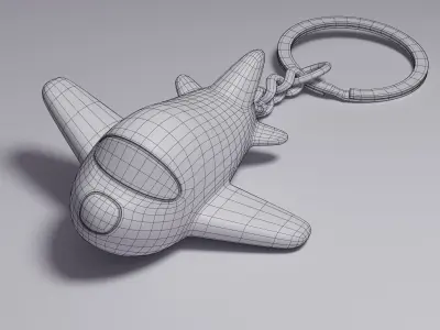 Airplane keychain Low-poly 3D model