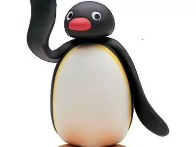 Pingu penguin figurine waving 3D model