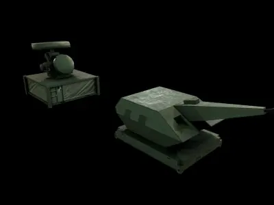 OERLIKON SKYSHIELD Air-defence system Low-poly 3D model