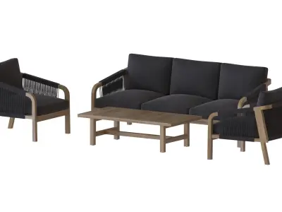Outdoor Sofa and Table 3D model