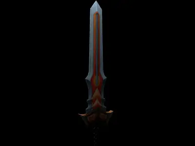 Free PBR and Cartoon Sword Free low-poly 3D model