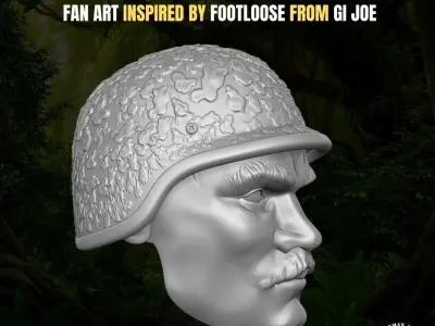 Jungle Specialist head for Action Figures 3D print model