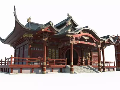 Club Hall of Ancient Asian Architecture 3D model