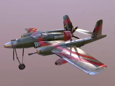 Plane fighter Low-poly 3D model