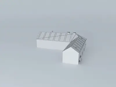 Old Corner Commercial House Low-poly 3D model