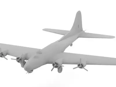 B17 Plane  Low-poly 3D model