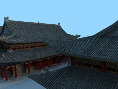 Chinese ancient courtyard   3D model