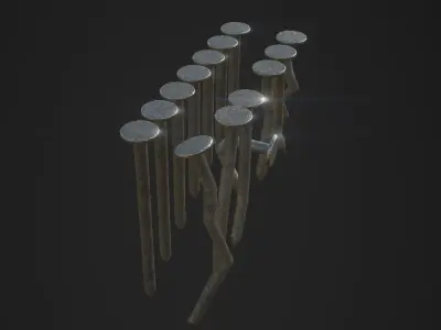 Nails low-poly game ready PBR set of Low-poly 3D model