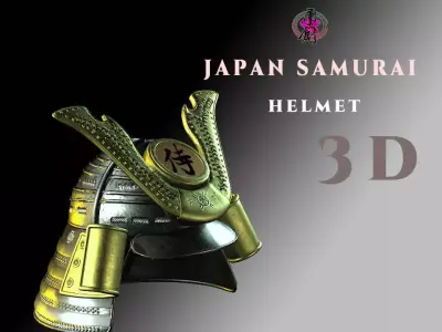 Japan Samurai Helmet  Low-poly 3D model