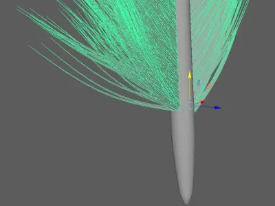Feather palm leaf Free 3D model